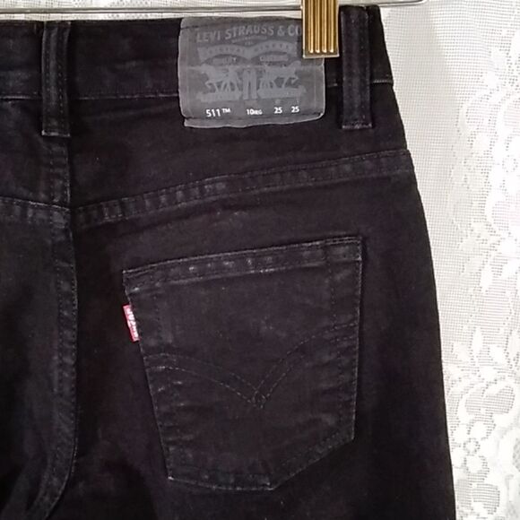 LEVI’S STRAUSS & CO 511 SLIM SIZE 10 REG 25X25 BLACK BOYS JEANS - Picture 3 of 16